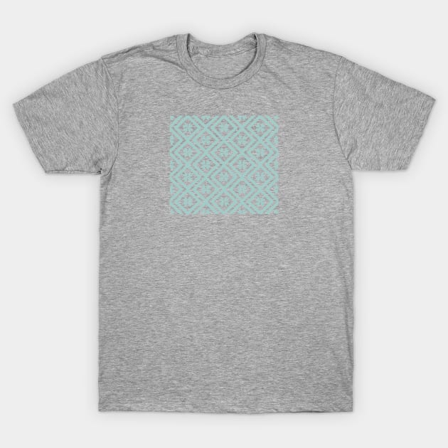 Geometric Squares - Eggshell Blue T-Shirt by NolkDesign